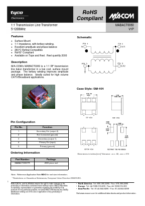 MABACT0060TR Datasheet PDF Tyco Electronics