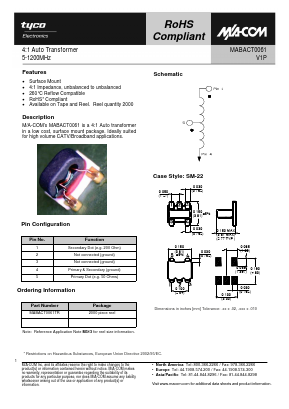 MABACT0061 Datasheet PDF Tyco Electronics