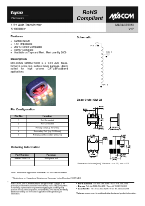MABACT0063 Datasheet PDF Tyco Electronics