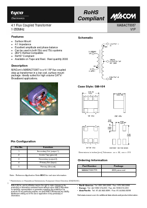 MABACT0067 Datasheet PDF Tyco Electronics
