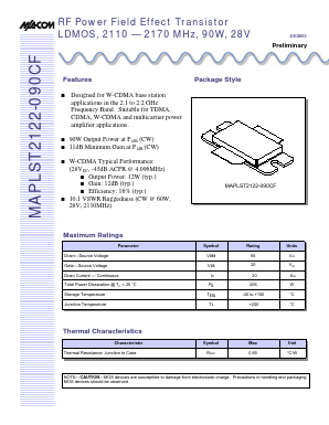 MAPLST2122-090CF Datasheet PDF Tyco Electronics