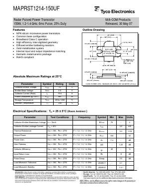 MAPRST1214-150UF Datasheet PDF Tyco Electronics