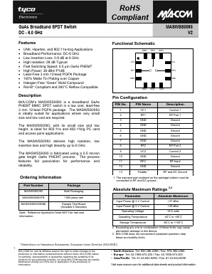MASWSS0093 Datasheet PDF Tyco Electronics