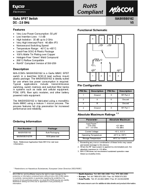 MASWSS0162 Datasheet PDF Tyco Electronics