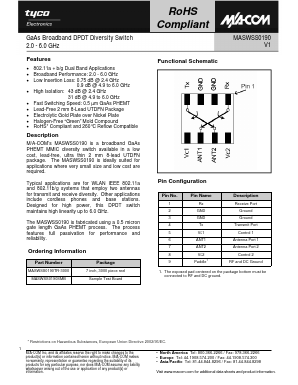 MASWSS0190 Datasheet PDF Tyco Electronics