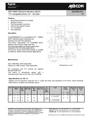 MASWML0011 Datasheet PDF Tyco Electronics