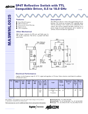 MASWML025 Datasheet PDF Tyco Electronics