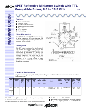 MASWML026 Datasheet PDF Tyco Electronics