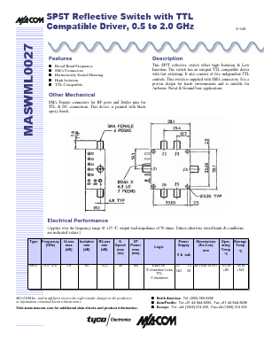 MASWML027 Datasheet PDF Tyco Electronics