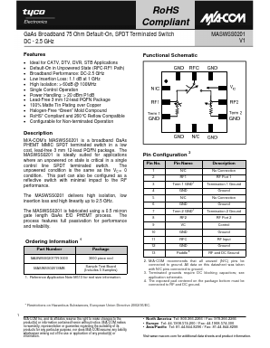 MASWSS0201 Datasheet PDF Tyco Electronics