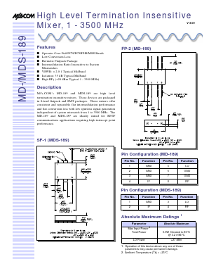 MDS-189 Datasheet PDF Tyco Electronics