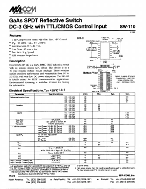 SW-110PIN Datasheet PDF Tyco Electronics