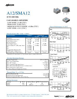 SMA12 Datasheet PDF Tyco Electronics