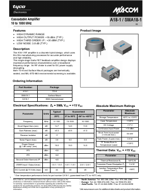 A18-1 Datasheet PDF Tyco Electronics