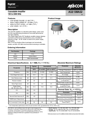 A32 Datasheet PDF Tyco Electronics