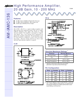 AMC-136SMA Datasheet PDF Tyco Electronics