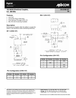 CH-137 Datasheet PDF Tyco Electronics