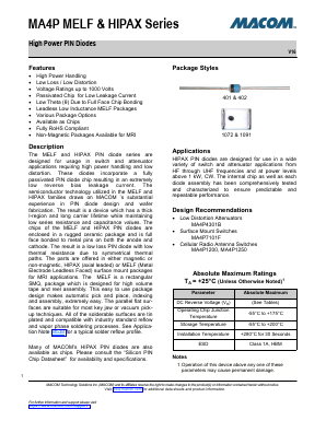 MA4P1200-401T Datasheet PDF Tyco Electronics