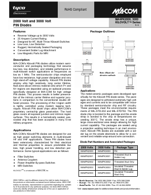 MA4PK3001 Datasheet PDF Tyco Electronics