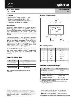 MASWSS0005 Datasheet PDF Tyco Electronics