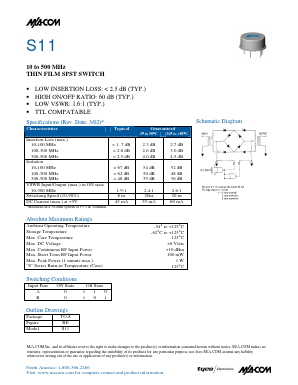 S11 Datasheet PDF Tyco Electronics