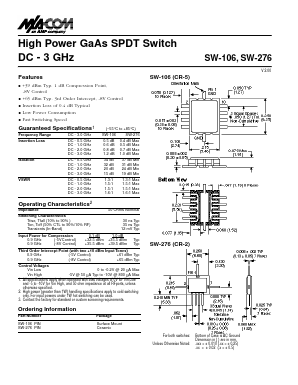 SW-276 Datasheet PDF Tyco Electronics