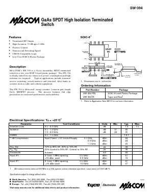 SW-394PIN Datasheet PDF Tyco Electronics