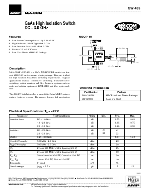 SW-439 Datasheet PDF Tyco Electronics