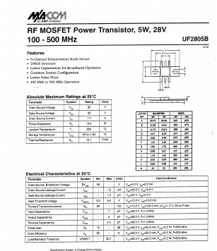 UF2805B Datasheet PDF Tyco Electronics