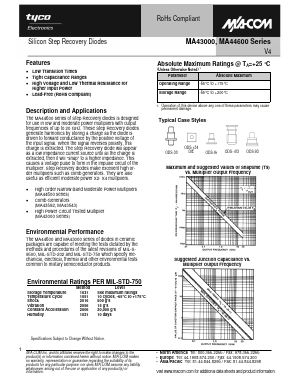 MA44600 Datasheet PDF Tyco Electronics