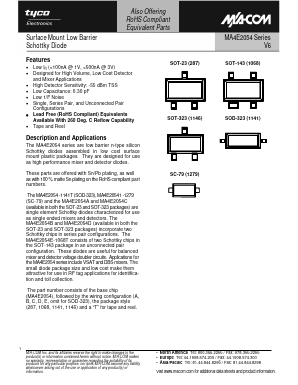 MA4E20541-1141T Datasheet PDF Tyco Electronics