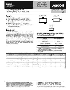 MA4ST1231-1141T Datasheet PDF Tyco Electronics