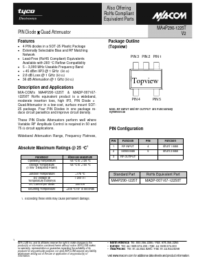 MA4P290-1225T Datasheet PDF Tyco Electronics