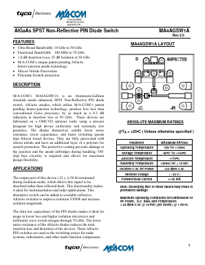 MA4AGSW1A Datasheet PDF Tyco Electronics
