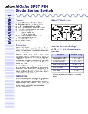MA4AGSW8-1 Datasheet PDF Tyco Electronics