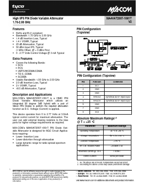 MA4VAT2007-1061T Datasheet PDF Tyco Electronics