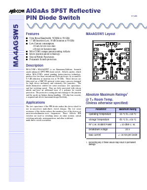 MA4AGSW5 Datasheet PDF Tyco Electronics