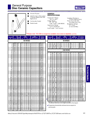 GE103M Datasheet PDF Mallory performance club