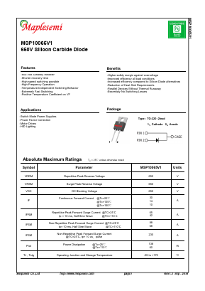 MSP10065V1 Datasheet PDF Shenzhen Meipusen Semiconductor Co., Ltd