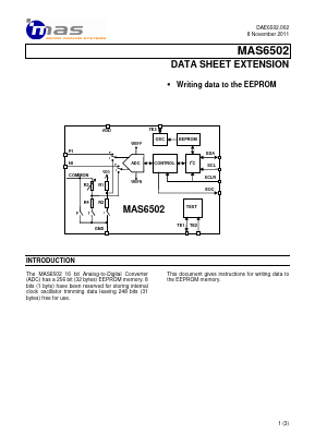 MAS6502 Datasheet PDF Micro Analog systems