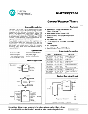 ICM7556ISD Datasheet PDF Maxim Integrated