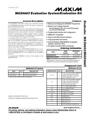 MAX6683EVKIT Datasheet PDF Maxim Integrated