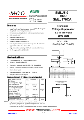 SMLJ51 Datasheet PDF Micro Commercial Components