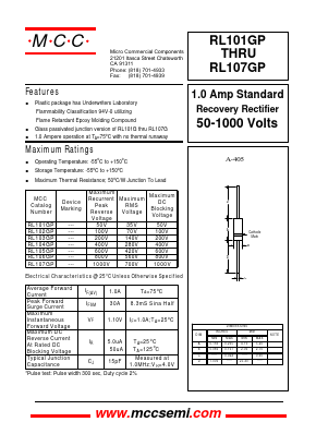 RL101GP Datasheet PDF Micro Commercial Components