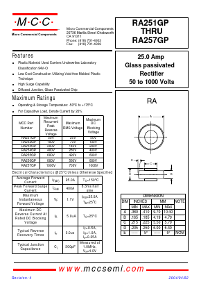 RA254GP Datasheet PDF Micro Commercial Components