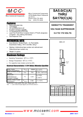SA5.0A-BP Datasheet PDF Micro Commercial Components