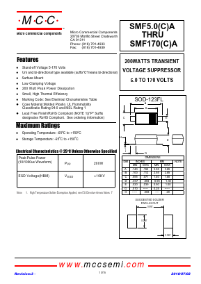 SMF130A Datasheet PDF Micro Commercial Components
