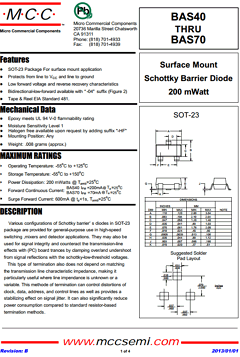 BAS40 Datasheet PDF Micro Commercial Components