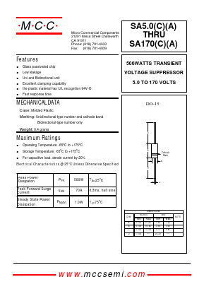 SA54A Datasheet PDF Micro Commercial Components