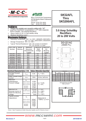 SK54AFL Datasheet PDF Micro Commercial Components
